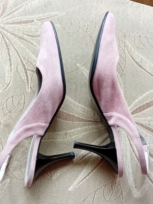 Buty letnie na wąskim obcasie, skóra Annabella.