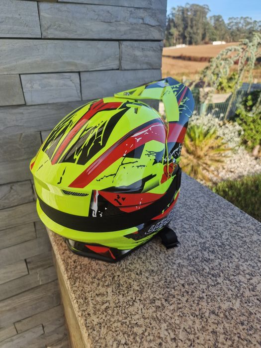capacete de todo-o-terreno/motocross UCHOOSE (Kask Cross / Downhill) em amarelo fluorescente