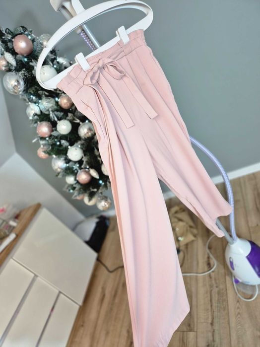 Nowe spodnie damskie eleganckie Zara Basic Collection S 36 różowe