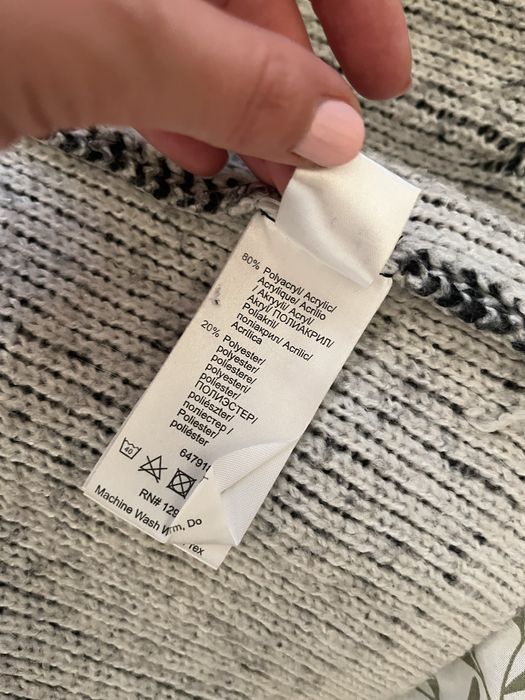 Długi kardigan Bonprix czarno-biały melanż 36/38