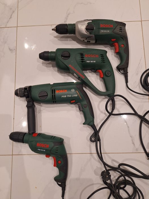 Bosch wiertarki i młotowiertarki PSB 850-2RE. PBH 180RE. PSB 750-2RE.