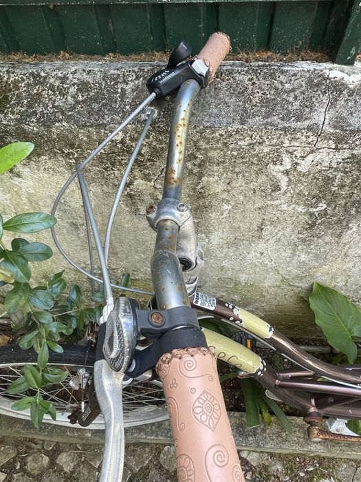 Bicicleta banco couro