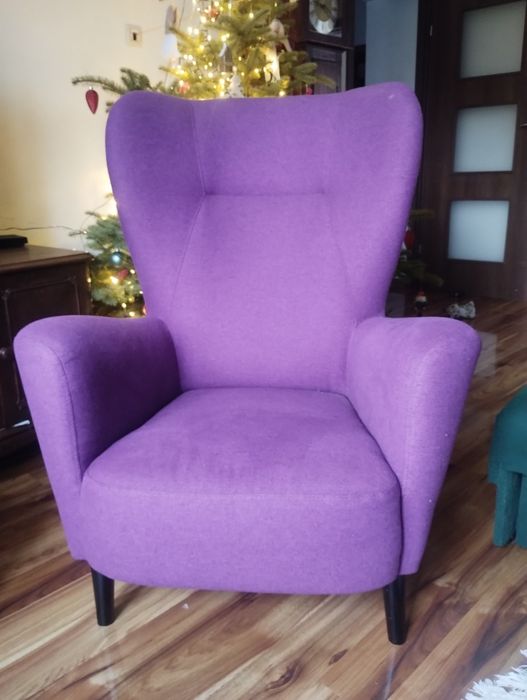 Fotel uszak fioletowy