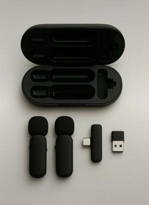 Microfones de Lapela Sem Fios Profissionais – iPhone / Android / PC