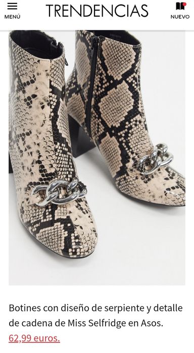 Miss Selfridge 41r NOWE botki skóra węża 27cm panterka