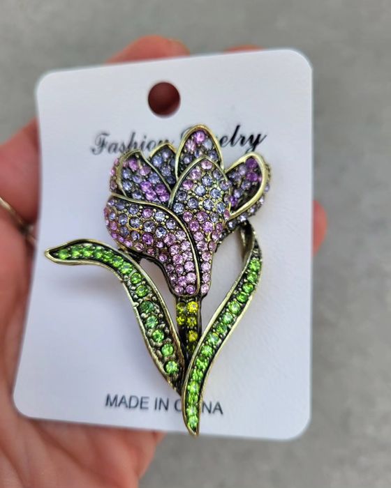 Broszka tulipan fioletowy