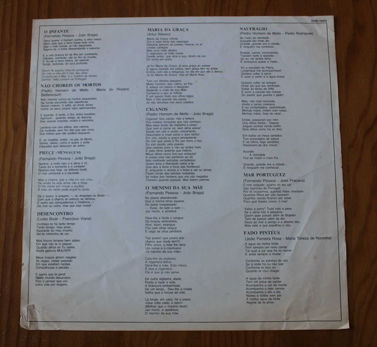 LP "Do João Braga para a Amália" -  João Braga, disco de vinil (1984)