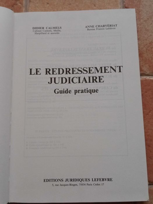 Livro - Le redressement judiciaire: guide pratique