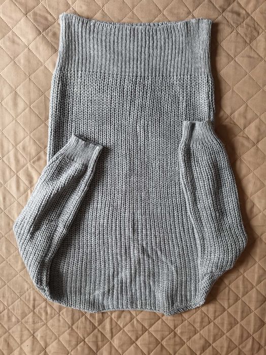 Sweter sukienka tunika wiązanie na plecach szary rozmiar uniwersalny