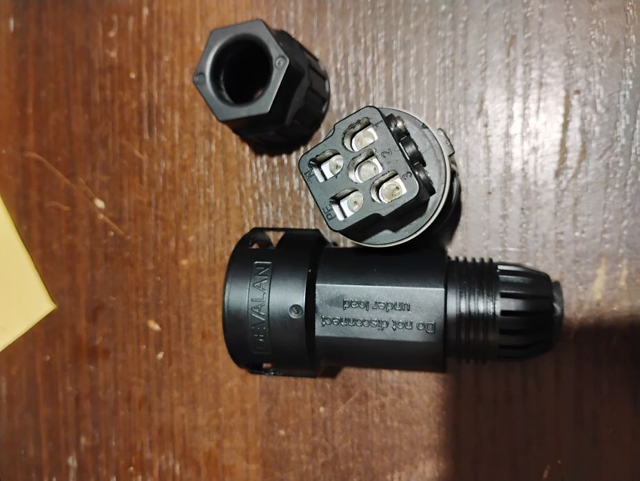 wtyk zasilania falownik inwerter ładowarka Exceedcom 3 fazowe 5P 6mm2