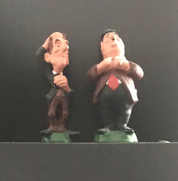 Bonecos em louça Laurel & Hardy