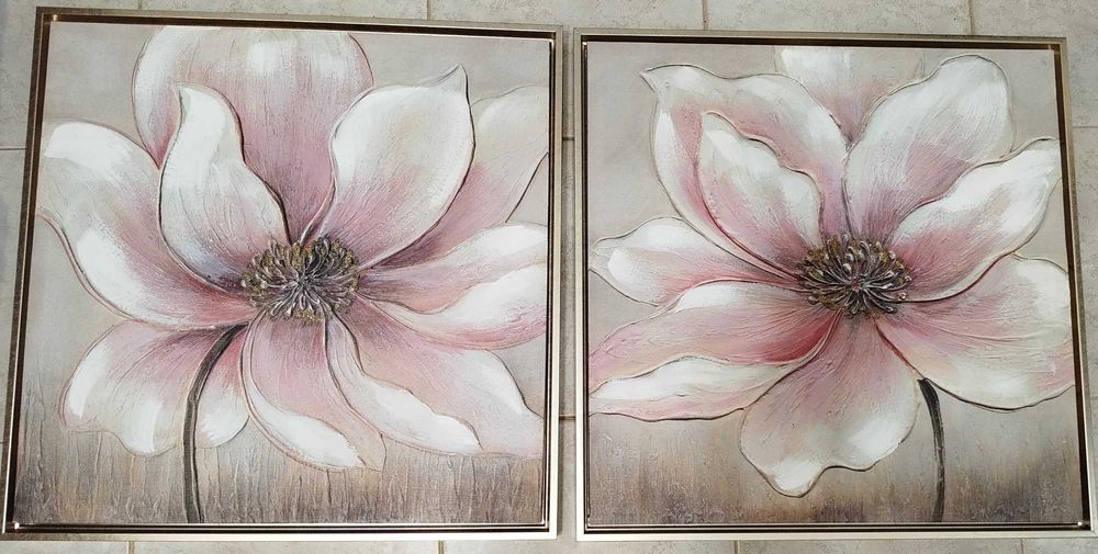 Quadros decorativos pintura em tela com relevo
