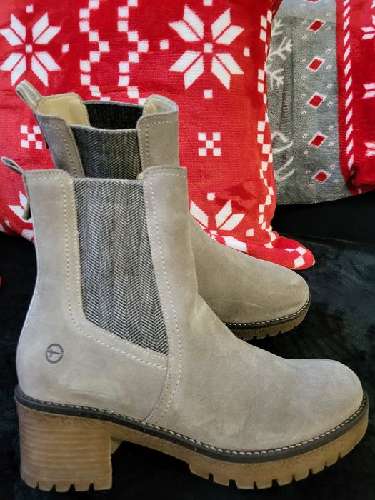 Skórzane botki damskie Tamaris r.40 skóra naturalna