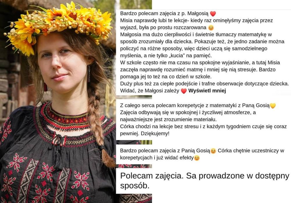Uczymy MYŚLEĆ, nie tylko liczyć! Korepetycje online i w Tczewie