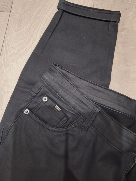 Reserved 44 spodnie woskowane damskie czarne xxl