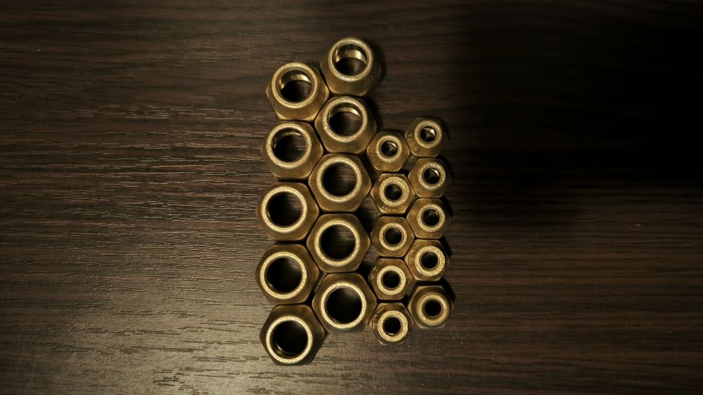 Narzutka, nakrętka 1/4"  1/2" zestaw 10 sztuk. Mosiężna
