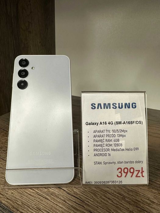 Smartfon Telefon Samsung Galaxy A16 4G (SM-A165F/DS) 4/128GB gwarancja