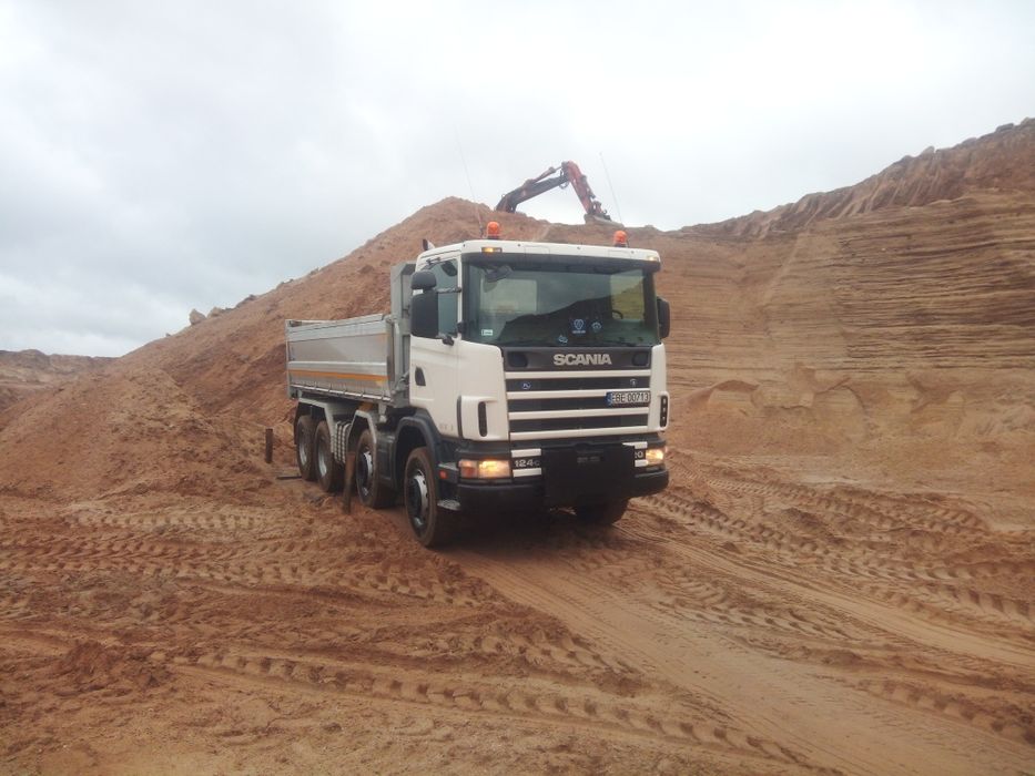 Transport wywrotka piach płukany wywóz gruzu gliny kruszywo piasek