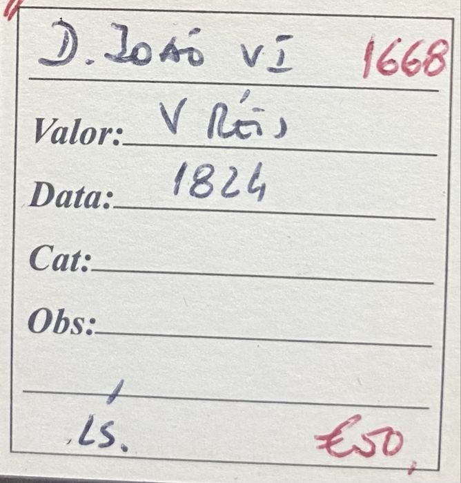 Moeda 1668 - D. JOAO VI - V Reis 1824