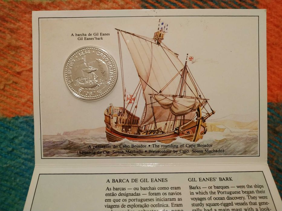 Portugal - moeda em prata de 100 escudos de 1987 Gil Eanes