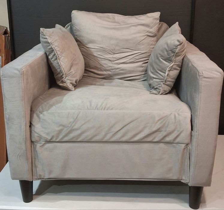 fotel sofa aksamitowa