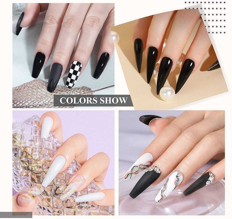 Kit completo de manicure com lâmpada UV LED de 6 W, 2 cores de vernize