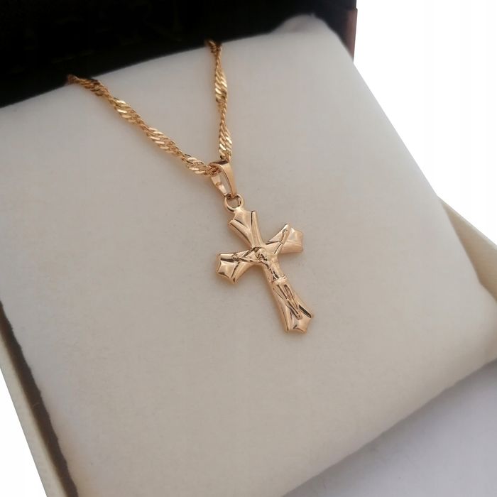 Złoty Łańcuszek Singapur + Krzyżyk 18k Gwarancja