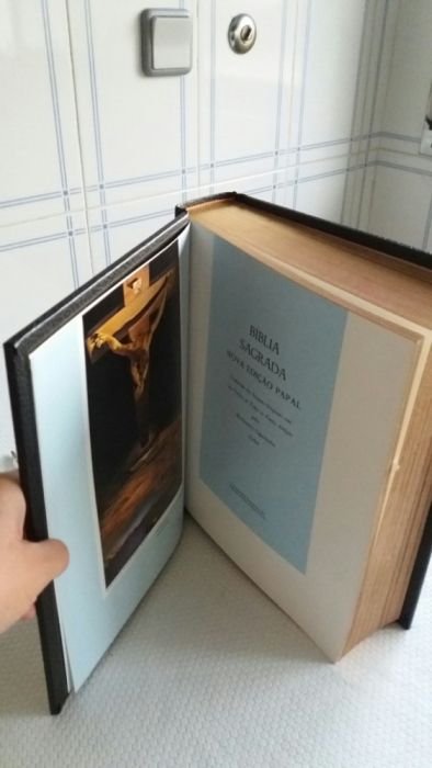 Bíblia sagrada com ilustrações - Debruada a ouro
