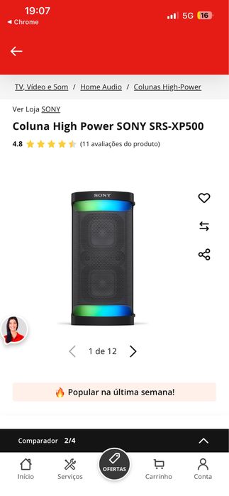 Coluna Sony Xp 500