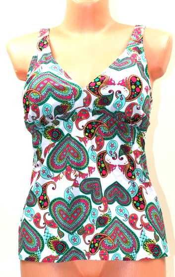 Top kąpielowy od stroju  tankini feeria koloru usztywniany 40