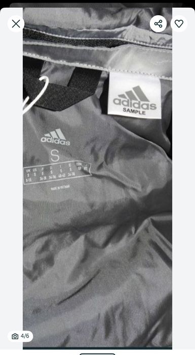 Пуховик на гусином пуху  Adidas