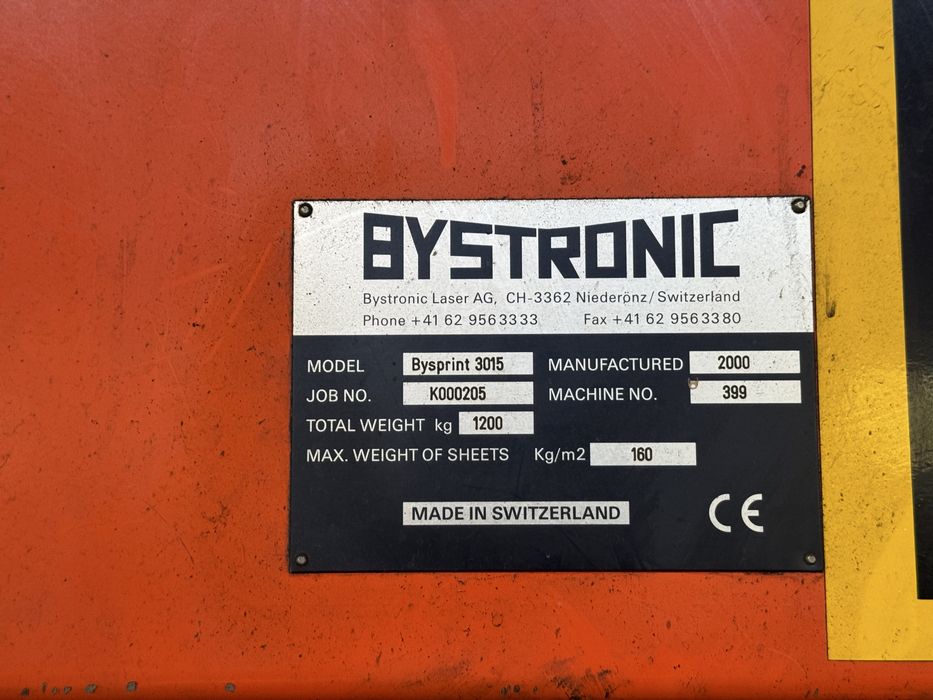 Laser CO2 Bystronic Bysprint 3015 z podajnikiem blach