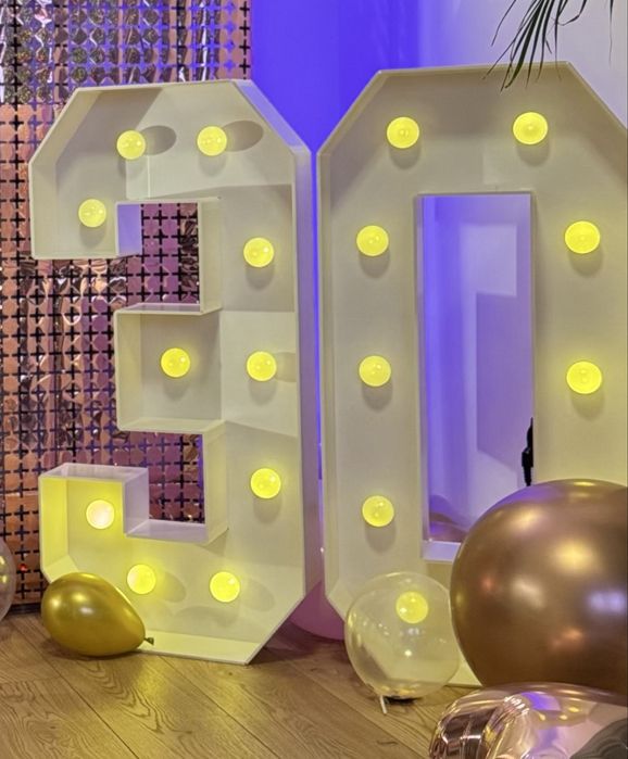 Napis ledowy 30 na urodziny 80 cm