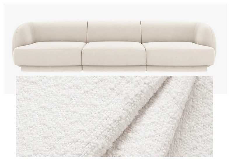 Nowoczesna modułowa sofa kanapa 3-os. Miley Boucle Beżowa 255x90x70cm