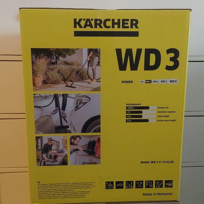 Odkurzacz Karcher Wd3 Przemysłowo-Domowy NOWY