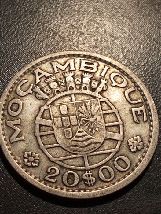 20 escudos - Moçambique 1955	- PRATA - Soberba