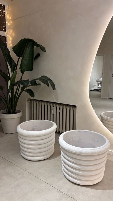 Gliniane białe donice DIY