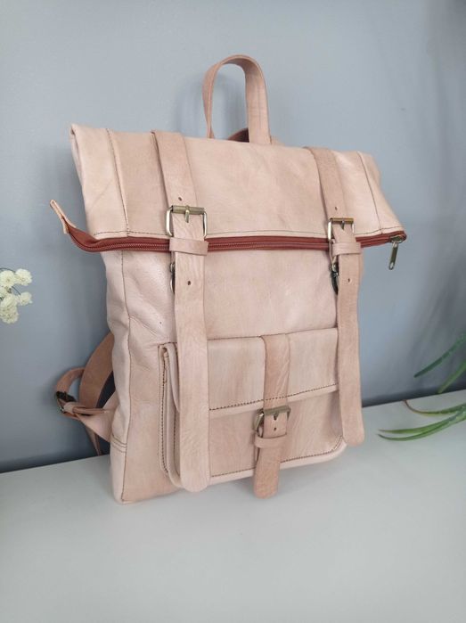 Piękny plecak ze skóry naturalnej. Hand made!