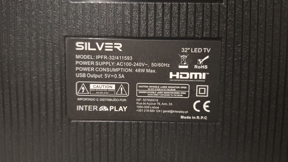 Televisão TV silver