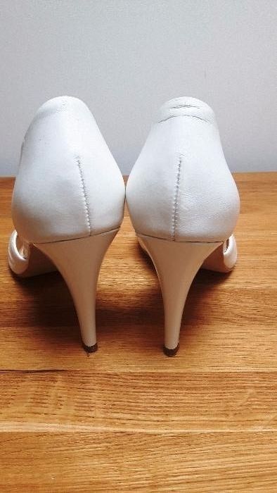 Buty ślubne do ślubu śmietankowe ivory 39 GATUZO skóra