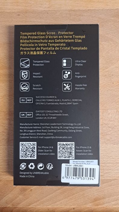 Protetor de ecrã para iPhone 14 e 15