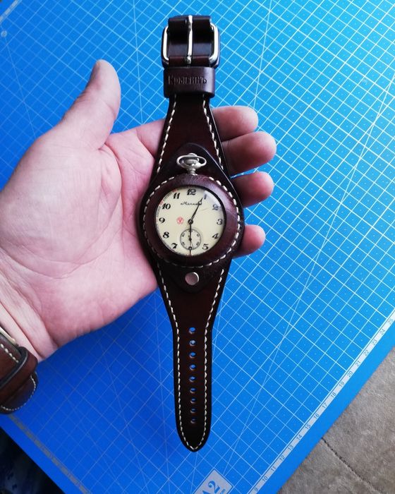 Изготовление кожаных ремешков для карманных часов. Окопные ремешки ...