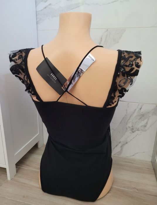 Czarne body S cekinowe body 36 nowe z metkami