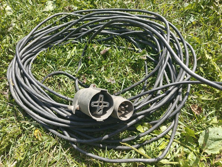 Kabel siłowy 4x1.5 miedź, drut, stare wtyki , 20m