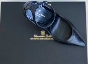 Sapato Alto Pele Preto Pulseira Massimo Dutti - Special Edition 37