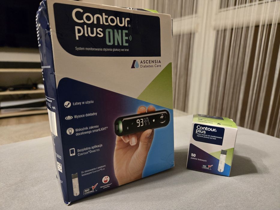 Glukometr Contour Plus ONE | Nowy, nieużywany | Etui + 50 pasków