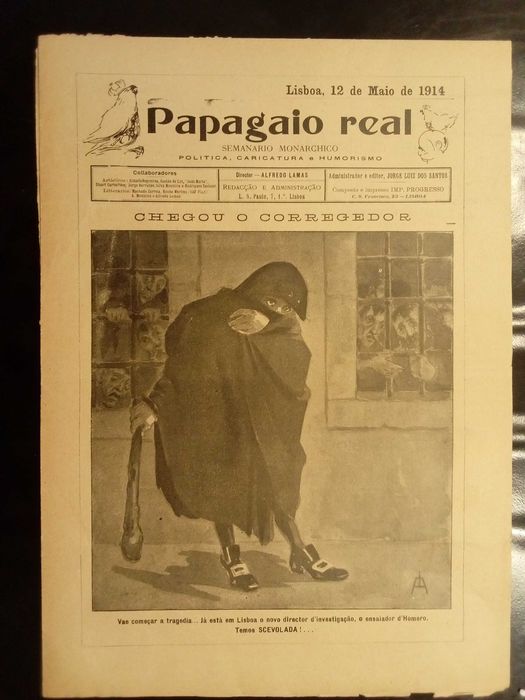 2 números raros do jornal monárquico "Papagaio Real"