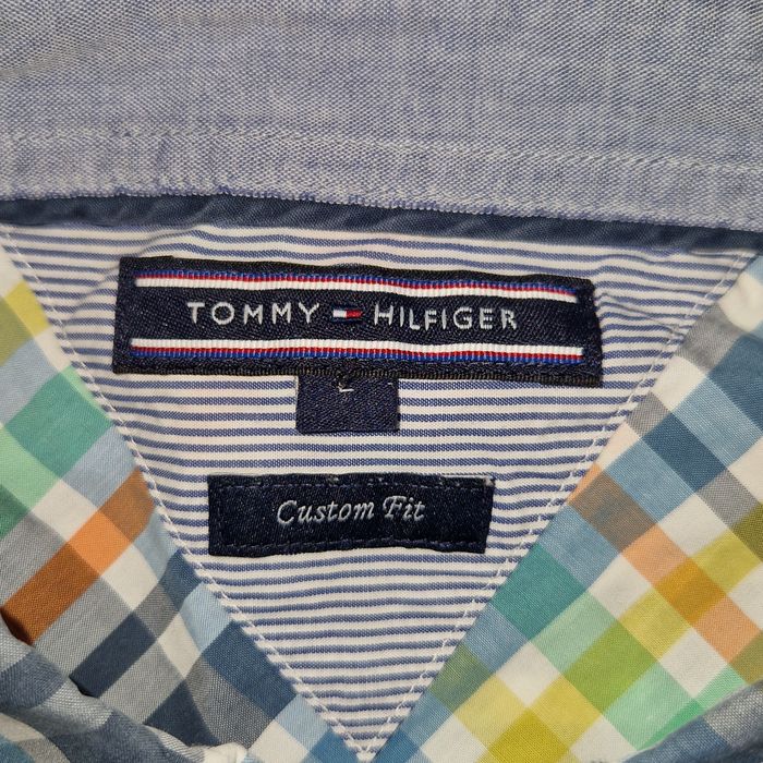 Tommy Hilfiger oryginalna koszula kratka krótki rękaw L