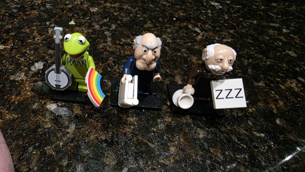 Figurki Lego muppets oryginał 3 szt Kermit, Waldorf, Statler