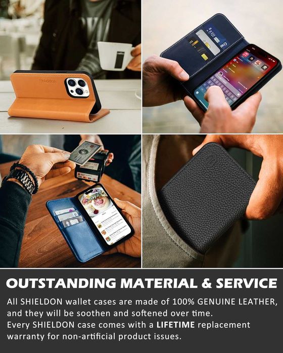 Etui skórzane+plecki do iPhone 15 Pro Max Magnetyczne Portfel RFID